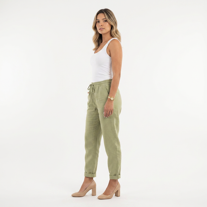 Livia | Pantalón de lino de cintura alta