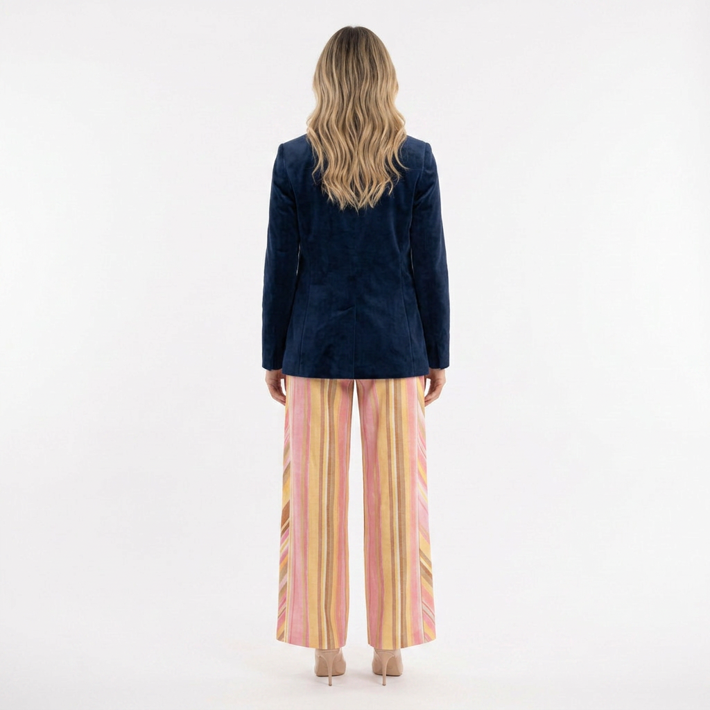 Mirella | Pantalón palazzo de rayas multicolor