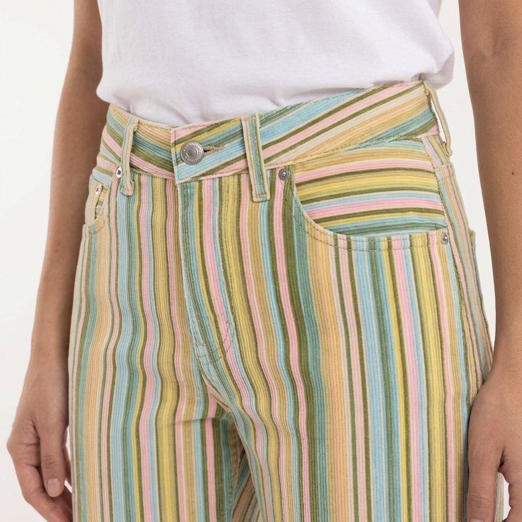 Serena | Pantalón recto de rayas multicolor