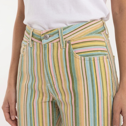Serena | Pantalón recto de rayas multicolor