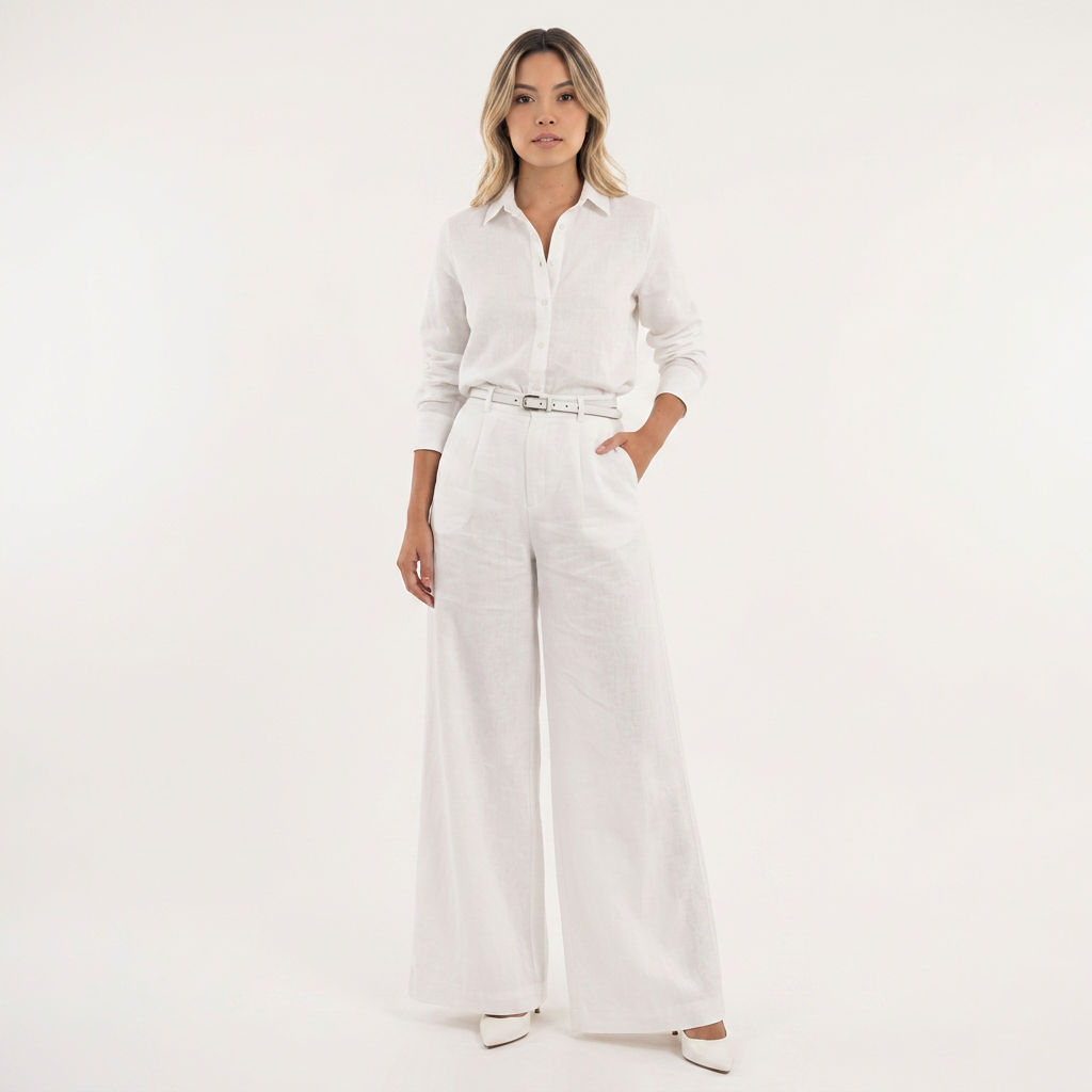Bianca | Pantalón palazzo de lino