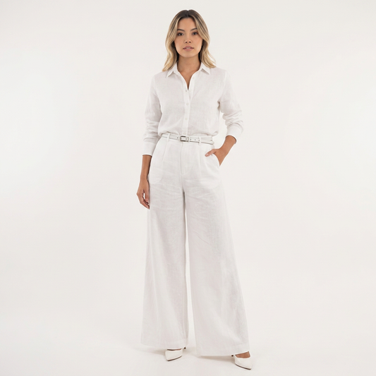 Bianca | Pantalón palazzo de lino