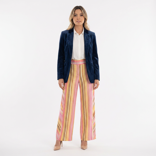 Mirella | Pantalón palazzo de rayas multicolor