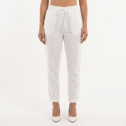 Livia | Pantalón de lino de cintura alta