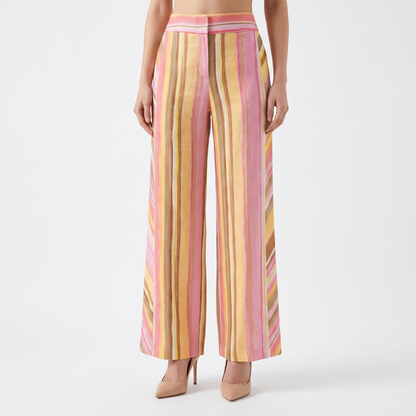 Mirella | Pantalón palazzo de rayas multicolor