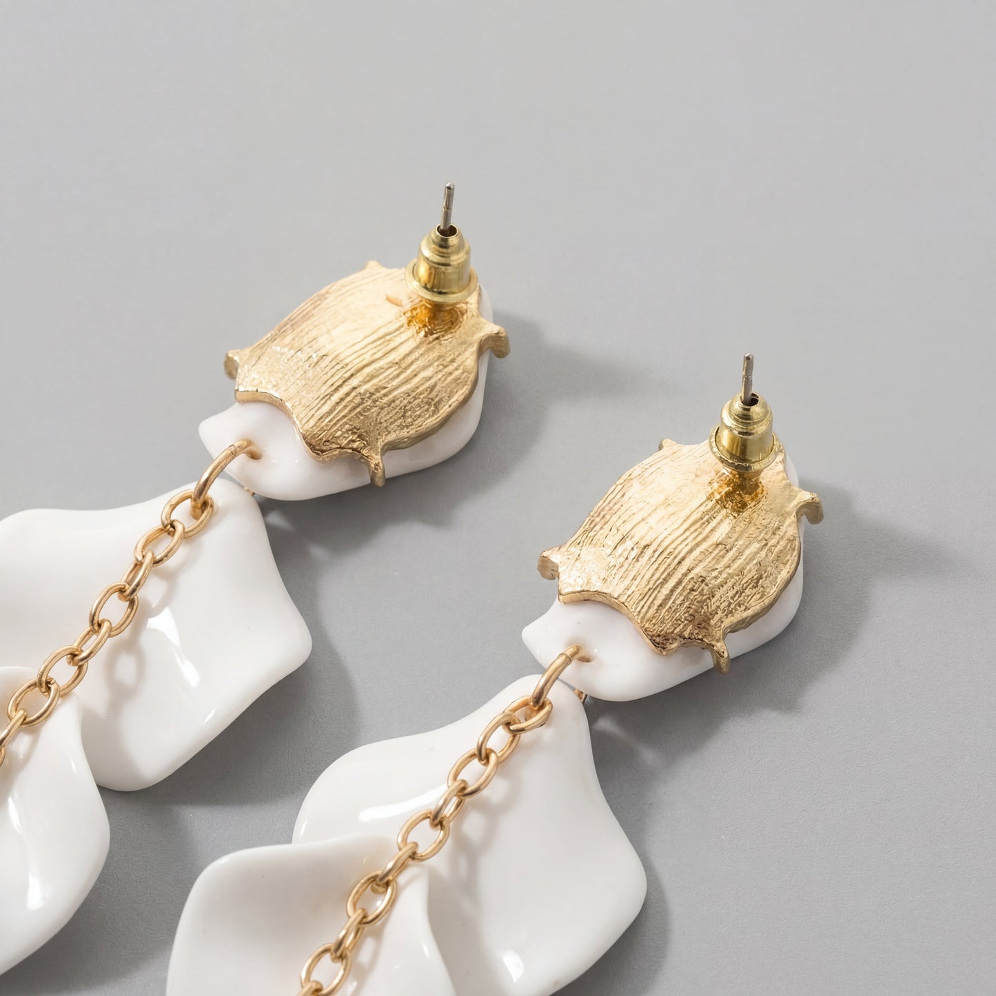 Orchidea | Pendientes largos con pétalos de flor