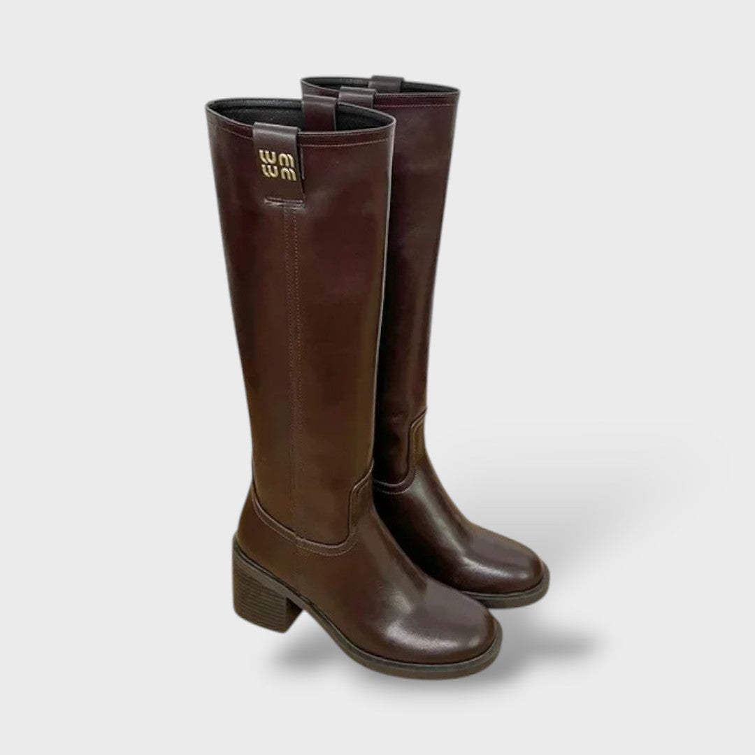 Cavaliere | Botas largas de cuero con plataforma