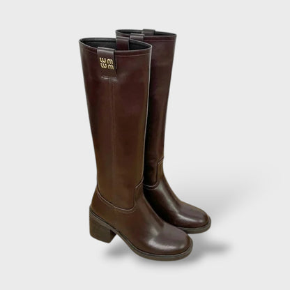 Cavaliere | Botas largas de cuero con plataforma