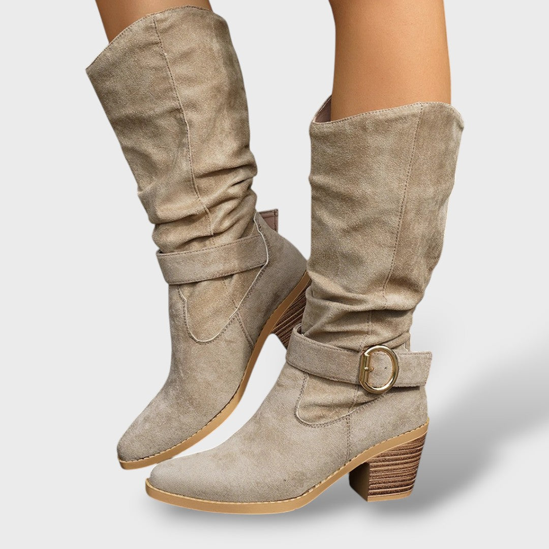 Montana | Botas cowboy altas de ante con hebilla