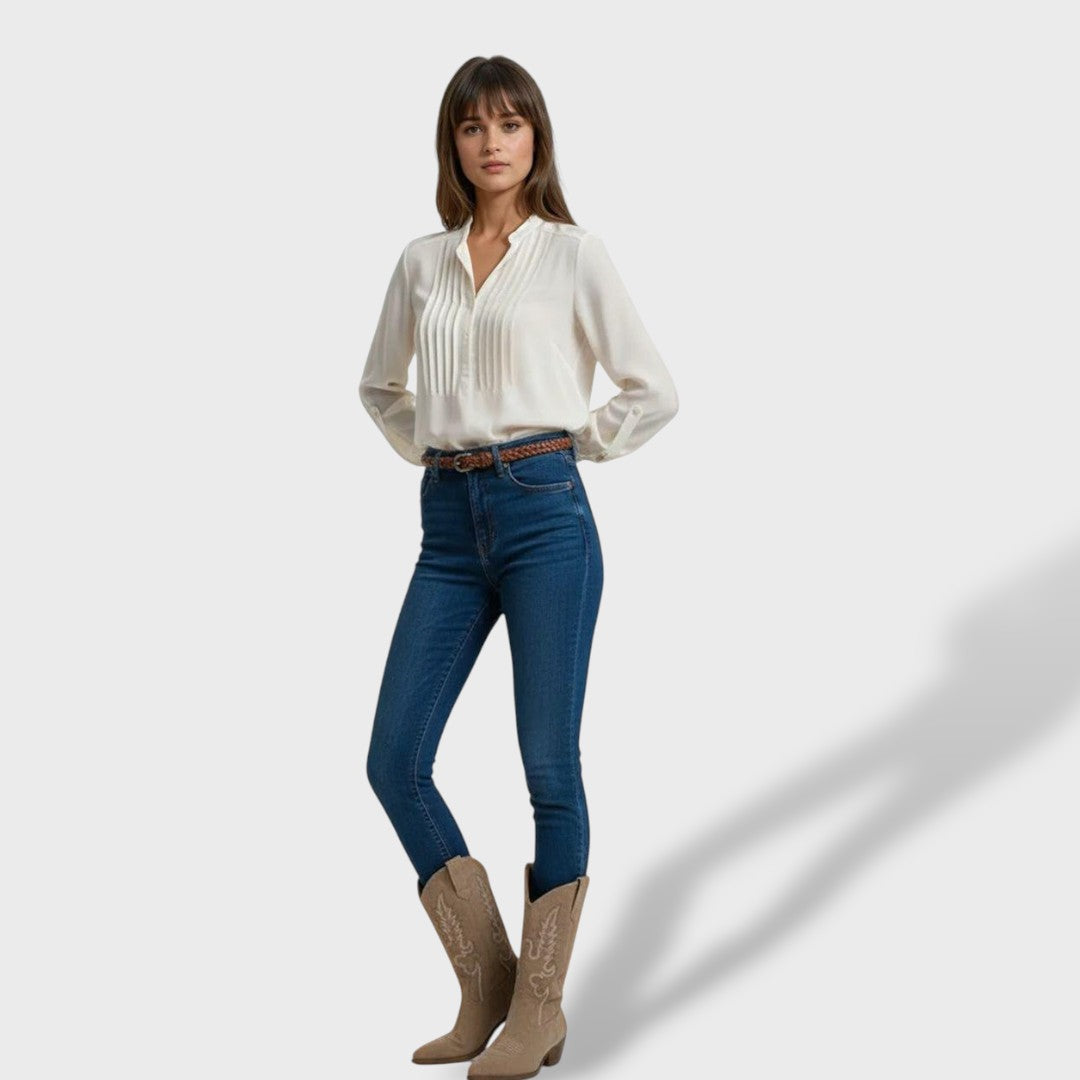 Valeria | Botas cowboy de ante con bordado